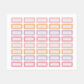 Helder gekleurde Gingham Plaid basisschool Labels (Vel)