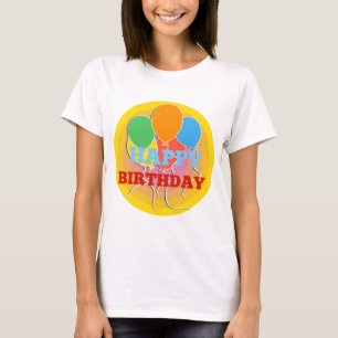 Helder gekleurde Happy BirthDay ballonnen T-shirt