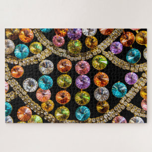 Helder gekleurde juwelen Jigzaag Puzzle Legpuzzel