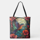 Helder gekleurde kolibrie Canvas tas (Achterkant)