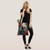 Helder gekleurde kolibrie Canvas tas (Op model)
