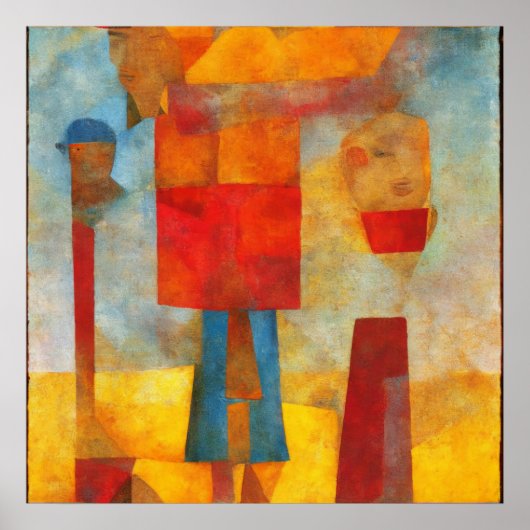 Helder gekleurde moderne anstract drie vrienden poster (Voorkant)