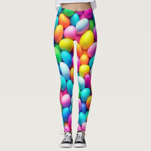 Helder gekleurde Paasei/Lente Leggings