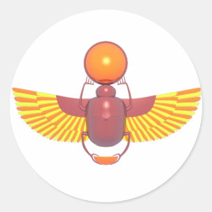 Helder gekleurde Scarab Ronde Sticker