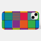 Helder gekleurde vierkantjes, strepen Case-Mate iPhone case (Achterkant (horizontaal))