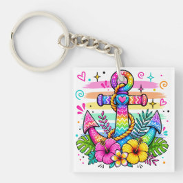 HELDER GEKLEURDE ZOMERTHEMA'S SLEUTELHANGER