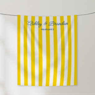 Helder Gele Cabana Streep Persoonlijk Trouwfeest Wandkleed