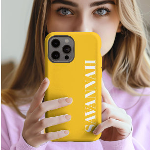 Helder gele persoonlijke naam eenvoudig iPhone 13 pro max hoesje