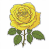 Helder Gele Roos Sticker (Voorkant)