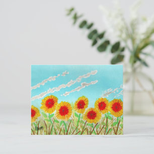 Helder Gele Zonnebloemen Briefkaart