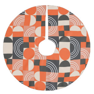 Helder geometrisch kleurenblokpatroon. kerstboom rok