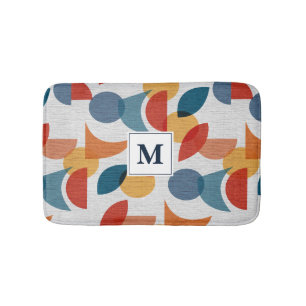 Helder geometrisch retro Abstract Mideeuwse Modern Badmat