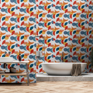 Helder geometrisch retro Abstract Mideeuwse Modern Behang