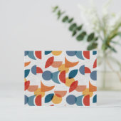 Helder geometrisch retro Abstract Mideeuwse Modern Feestdagenkaart (Staand voorkant)