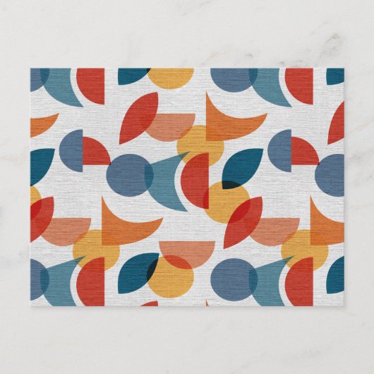 Helder geometrisch retro Abstract Mideeuwse Modern Feestdagenkaart (Voorkant)