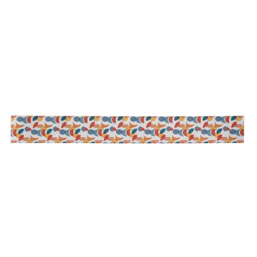 Helder geometrisch retro Abstract Mideeuwse Modern Lint (Voorkant)