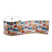 Helder geometrisch retro Abstract Mideeuwse Modern Lint (Spoel)