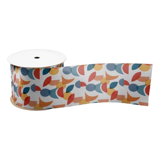Helder geometrisch retro Abstract Mideeuwse Modern Lint (Spoel)
