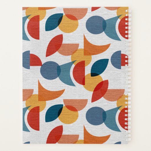 Helder geometrisch retro Abstract Mideeuwse Modern Planner (Achterkant)