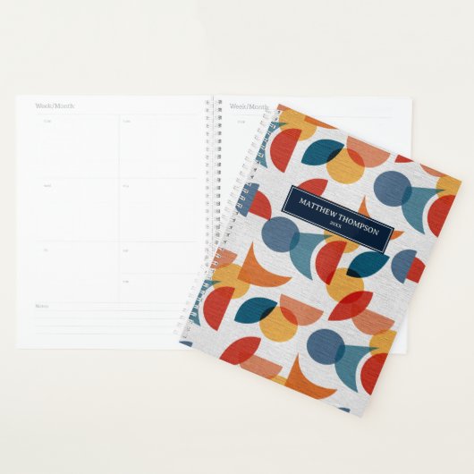 Helder geometrisch retro Abstract Mideeuwse Modern Planner (Display)