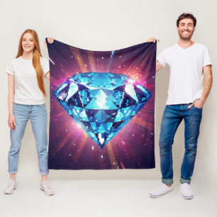 Helder Gepixeliseerde Diamant Fleece Deken