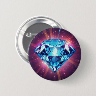 Helder Gepixeliseerde Diamant Ronde Button 5,7 Cm