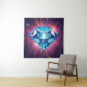 Helder Gepixeliseerde Diamant Wandkleed