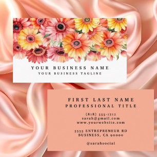 Helder Gerbera Madeliefjes Bloemen Zakelijke Kaart Visitekaartje