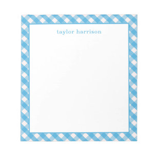 Helder Gingham Gepersonaliseerd Notitieblok