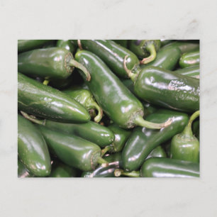 Helder, glanzend groen Jalapeno Peppers leven nog Briefkaart