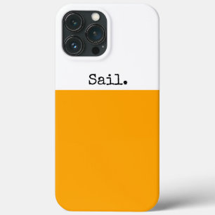 Helder Gouden Geel Wit Kleur Blok "Zeil" Tekst iPhone 13 Pro Max Hoesje
