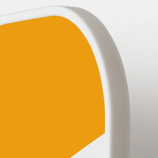 Helder goudgeel wit Oranje kleurenblok Pickleball Paddle (Links Detail)