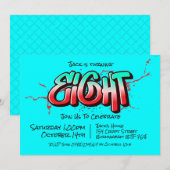 Helder Graffiti Acht Uitnodiging (Voorkant / Achterkant)