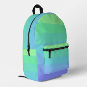 Helder groen en blauw verloop bedrukte rugzak