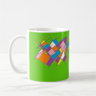 Helder groen splash multi kleuren ontwerp koffiemok