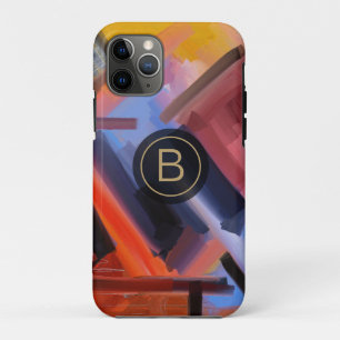 Helder hedendaags kunstwerk rood Sinaasappel roze  iPhone 11 Pro Hoesje