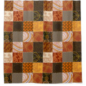 Helder herfstpatchwork douchegordijn (Voorkant)