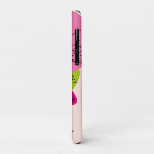 Helder Hibiscus Flower Line Art Case-Mate iPhone Case (Achterkant/links)