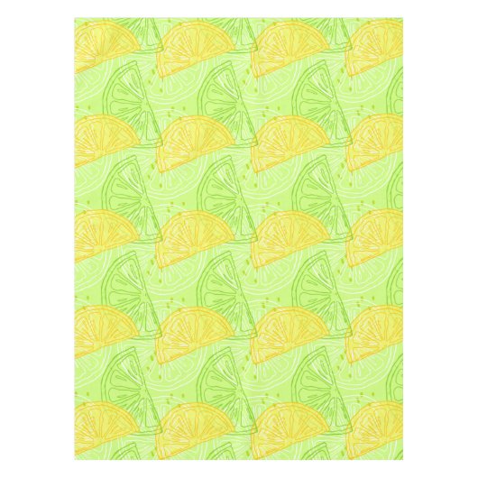 Helder kalkgroen citruscitruscitroenpatroon tafelkleed (Voorkant)