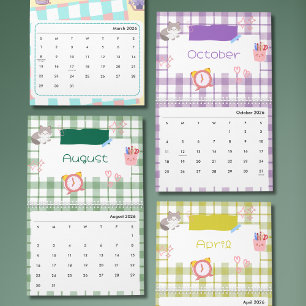 Helder Kawaii Kitty Kunstkalender Kalender