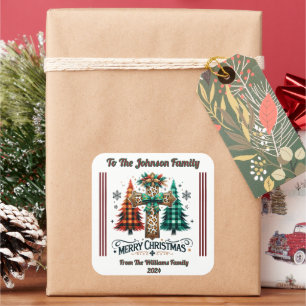 Helder Kerst sticker voor geschenken