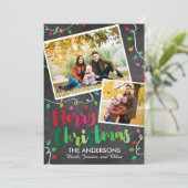 Helder Kerstmis Kerstlicht Feestdagenkaart (Staand voorkant)