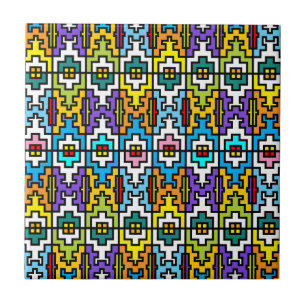 Helder kleuren Afrikaans patroon Tegeltje