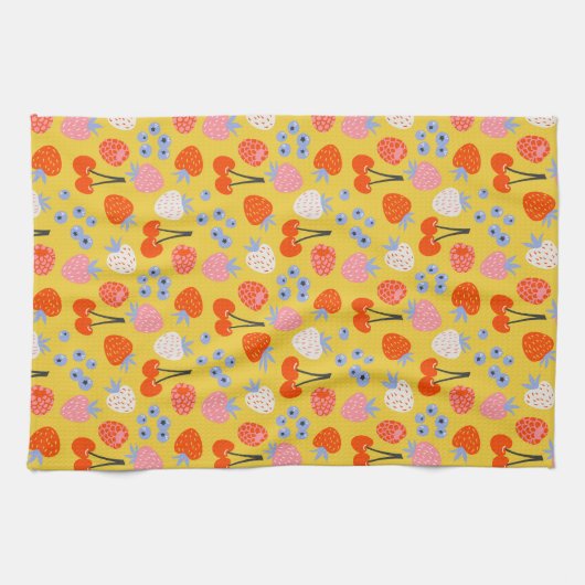 Helder kleurrijk besvruchten patroon theedoek (Horizontaal)