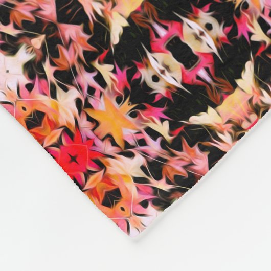 Helder kleurrijk esdoornbladpatroon fleece deken (Hoek)