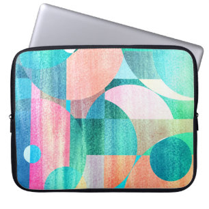 Helder, kleurrijk geometrisch Abstract Laptop Sleeve
