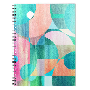 Helder, kleurrijk geometrisch Abstract Notitieboek