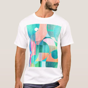 Helder, kleurrijk geometrisch Abstract T-shirt