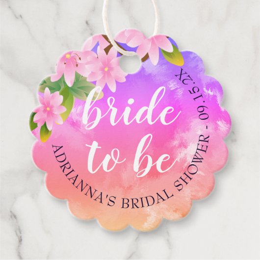 Helder, Kleurrijk, Leuke "Bruid van de Dag" Bruilo Bedankjes Labels (Voorkant)