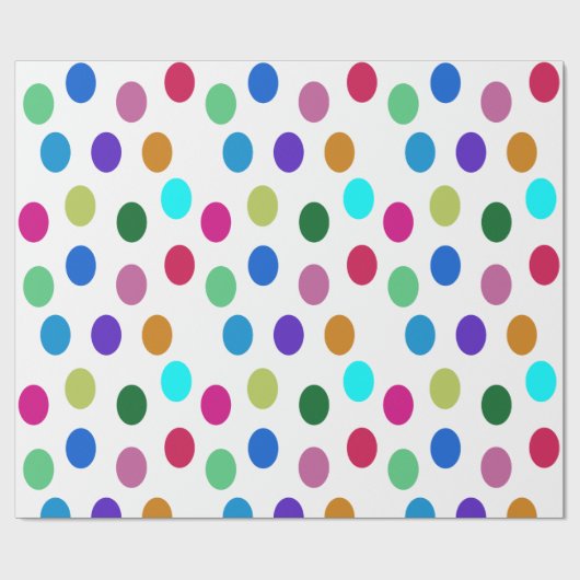 Helder Kleurrijk Ovals Party Cadeau Wrapping Paper Cadeaupapier (Vlak)